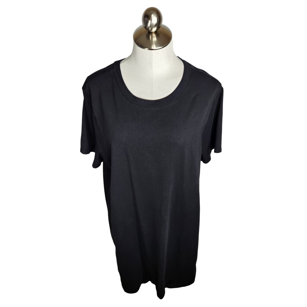 Old Navy Vintage T-Shirt Dress Women XL Tall Black Short Sleeve Cotton Crew Neck